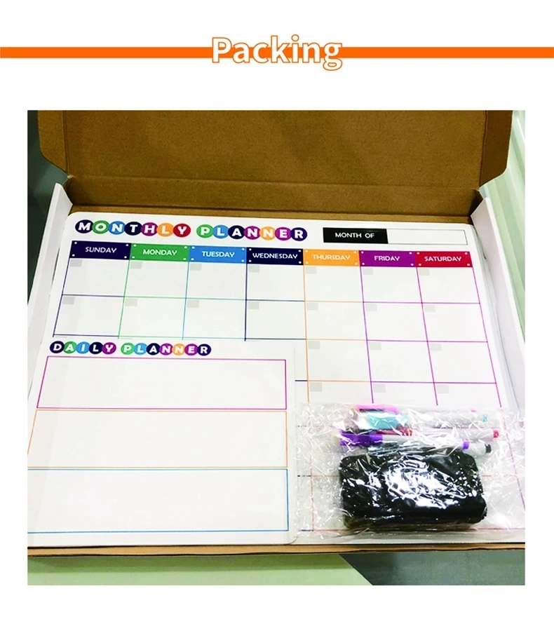 Custom A3 Size Calendar Stickers Erasable Fridge Stickers