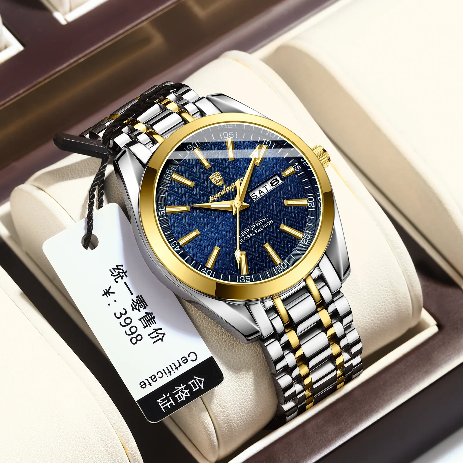 Fashion Quartz WristWatch Vintage Golden Watch Male Gold Luxury Classic Man Watches Waterproof Clock P962