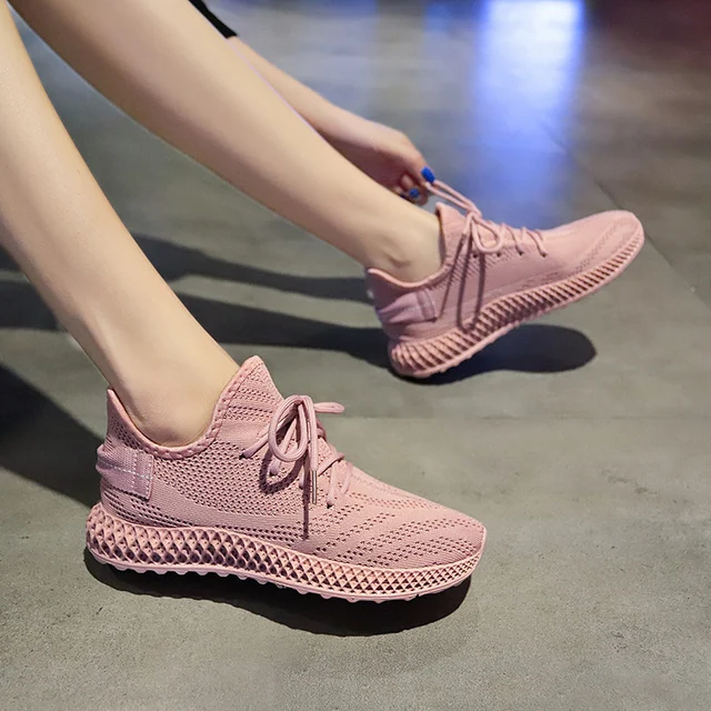 Summer 2022 New Breathable Women Shoes Comfortable Sports Lace-up Women Shoes Mesh Upper Girls Rubber Sneakers - Image 6