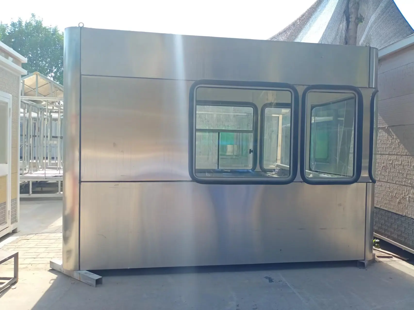 Flat Roof Prefab Sentry Box Kiosk  Sentry House Smoking House for Street