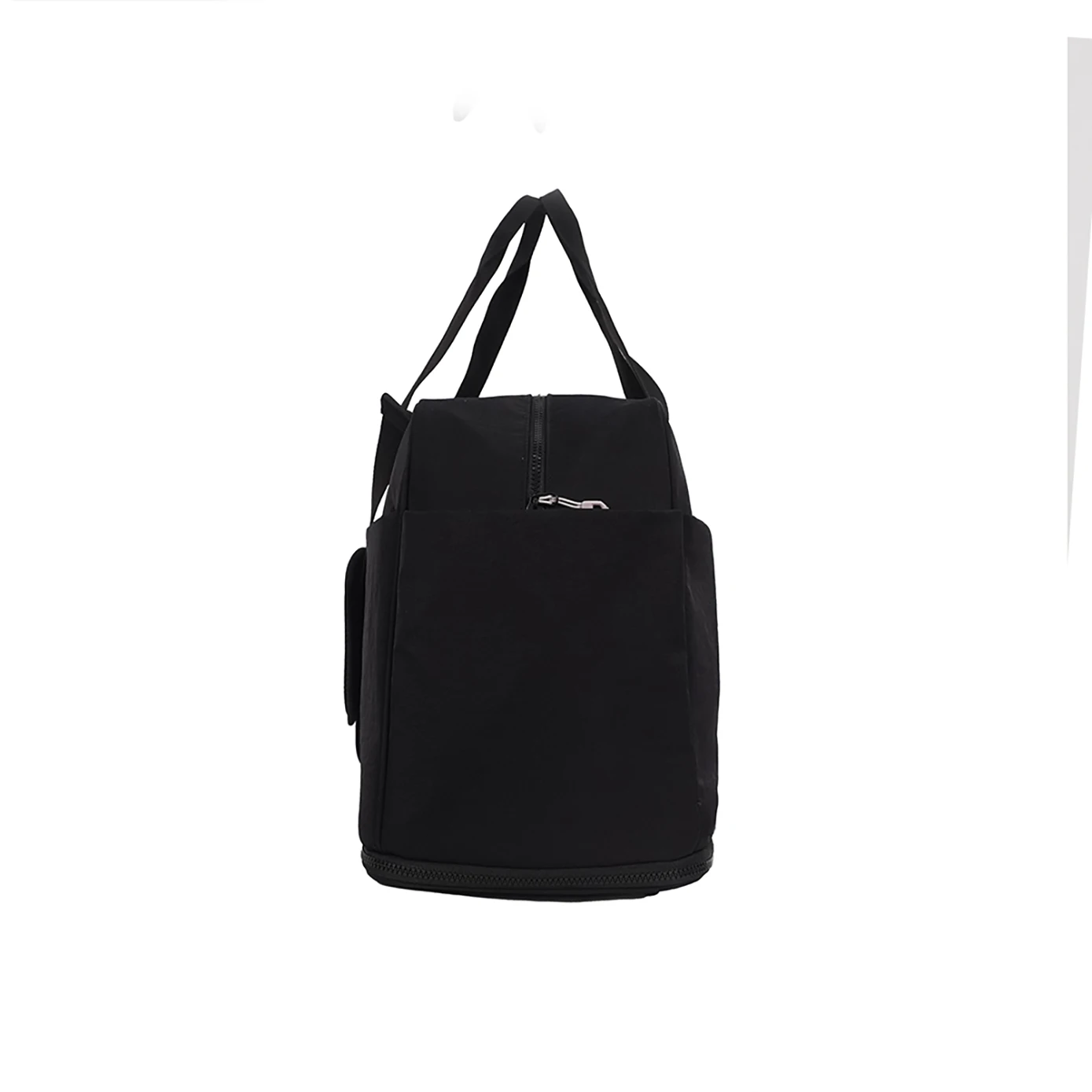 Fashionable Black Duffel Bag Large Foldable Lightweight Garment Storage Compartment New Layered Shoe Strap Zipper Travel Luggage