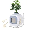 Caja de arena para gatos [planta Monstera deliciosa]