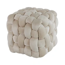 Modern Nordic Luxury Small Upholstered Ottoman Foot Stool Soft Ottoman Pouffe