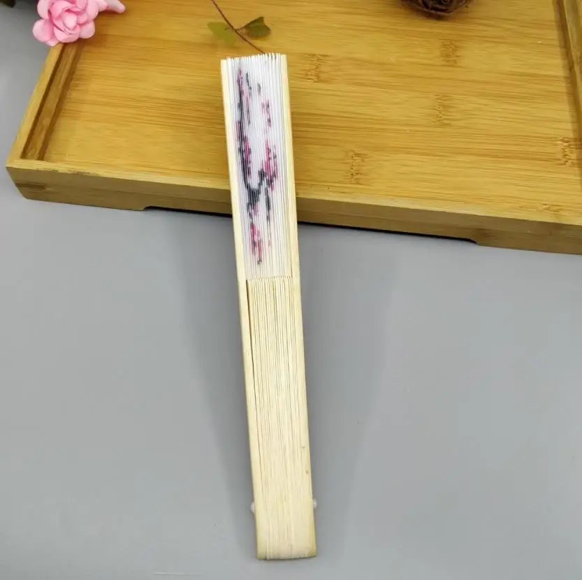 Ventaglio Pieghevole Cinese Con Fiori Di Ciliegio Giapponesi – Seta Elegante Per Feste E Costumi