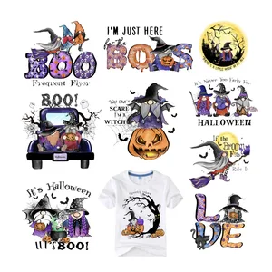 Halloween Designs DTF Heat Press Transfer Sticker Easy to Peel Wholesale Clothes Heat Transfer Stickers for T-shirts Garment Bag
