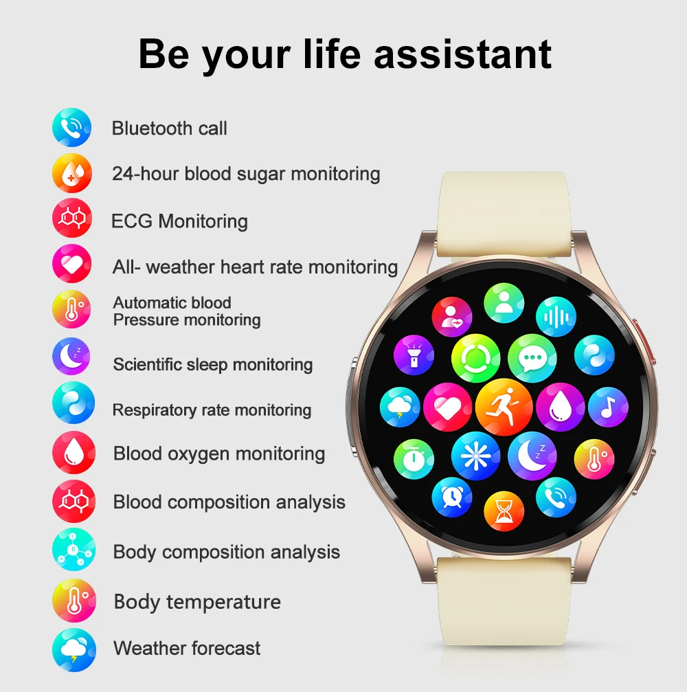 Chinese factory supplier supply  Ge30 Ecg Smart Watch 1.43inch Amoled Sport Fitness Health Monitoring Bt Call Waterproof Women Relojes Smartwatch 2025 - Buy Sport Fitness Smart Watc ecg Smartwatch women Smartwatch