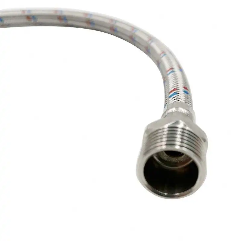2 Flessibili Per Rubinetto Maschio-Maschio In Acciaio Inox 20cm - Per Collegamento Acqua Lavandino, Cucina, Bagno