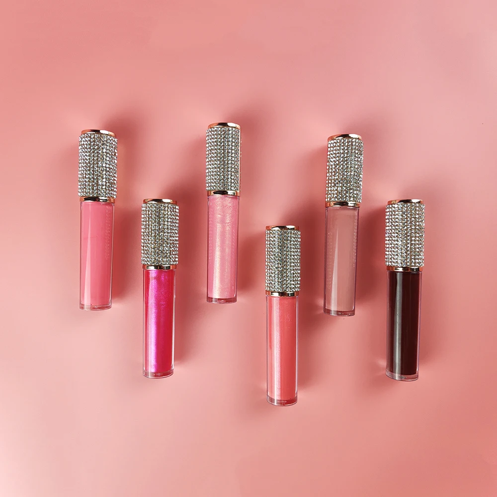 Cosmetics Private Label Lip Gloss Waterproof Diamond Lid Makeup DIY Lip Gloss