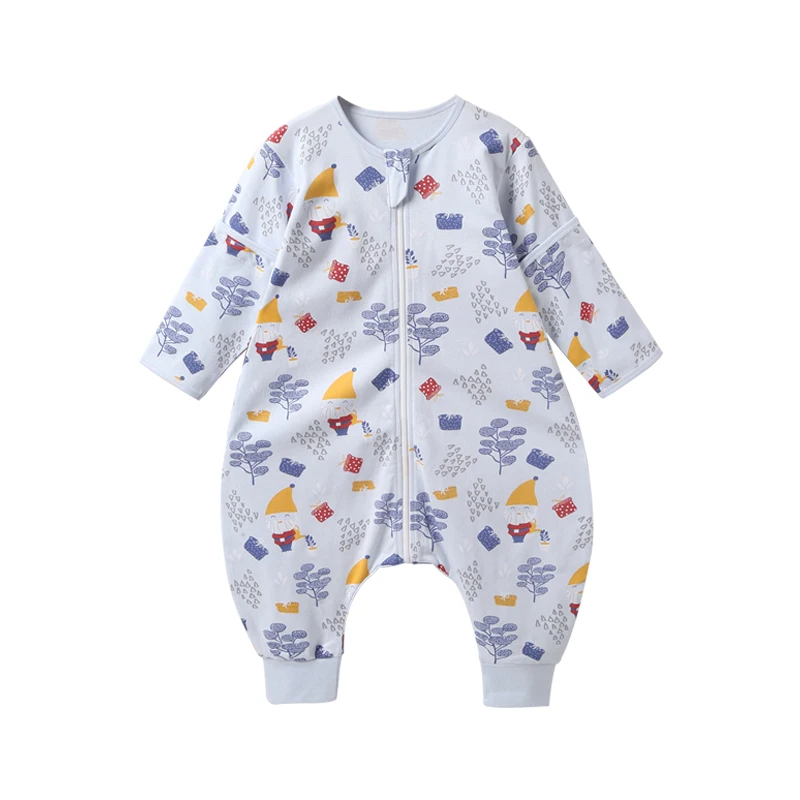 Высококачественная супермягкая весенне-осенняя Пижама с разрезами на ногах из чистого хлопка детское одеяло с защитой от ударов ног Детские спальные мешки