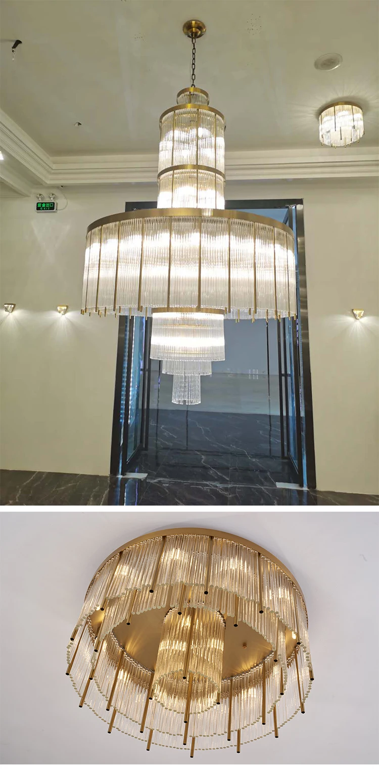 dmu8782 light luxury style indoor decoration lighting custom art frame glass project chandelier -5