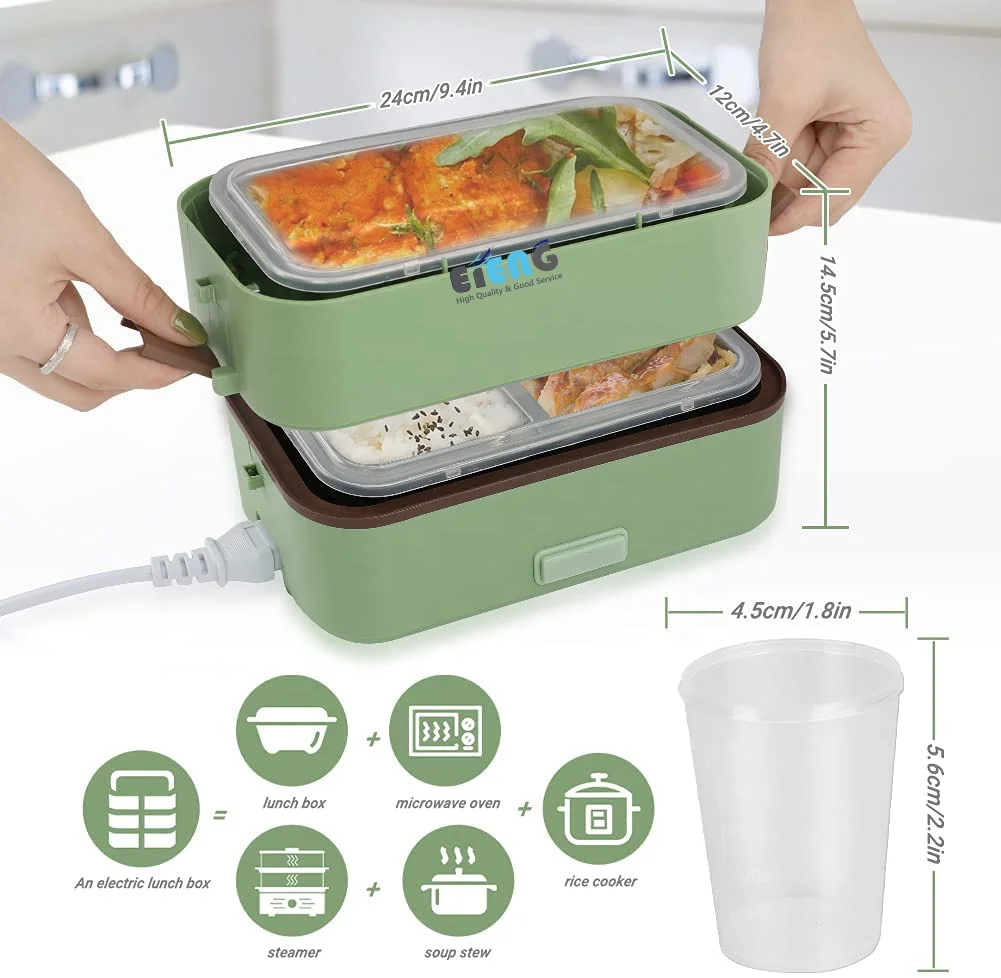 0.8L Portable Lunch Box Food Warmer Box Container Electric Heating Steamer  Bento