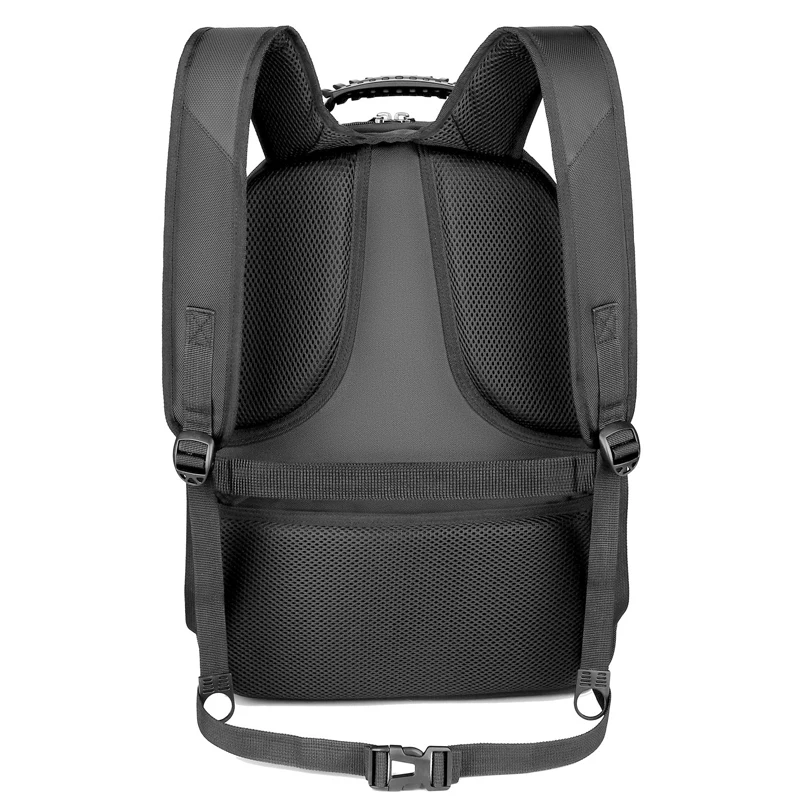backpack pc leather Men's leather laptop backpack one zip BLACK/RUTHENIUM