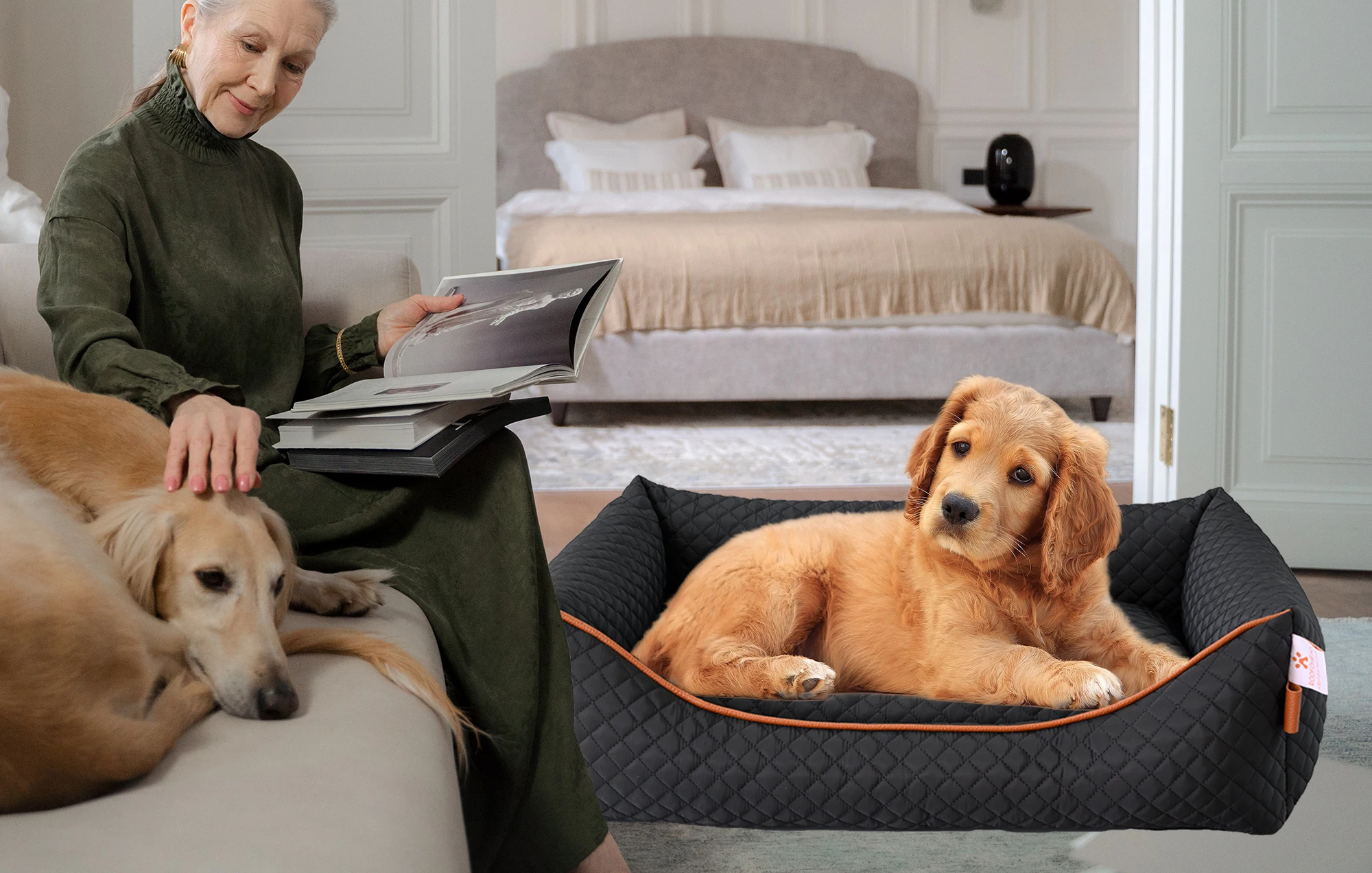 Removable Cover Luxury Double Outdoor Soft Large Orthopedic Memory Foam Dog Bed Buy Pet Beds