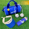 Happy sports blue 4-piece set-crossbody bag-neck-hanging fan-wat