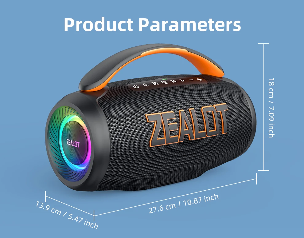 ZEALOT P12 60W Portable Speaker - Waterproof & Stereo Sound