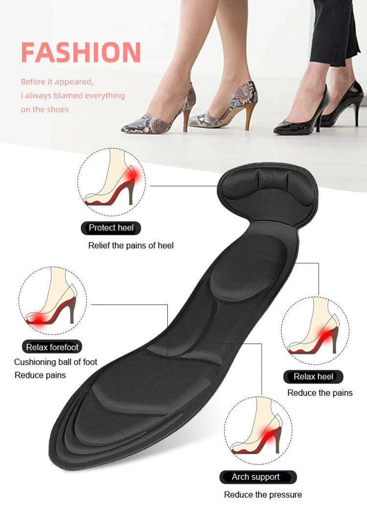 High Quality 5d Massaging Sponge Comfort High Heel Insoles For Foot