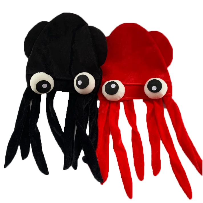 Novelty Halloween Party Funny Black Felt Octopus Hat Crazy Animal Squid Hat