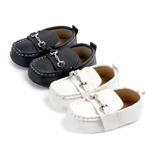 High Quality New Fashion Soft Bottom Infants Boys Girls Loafers Shoes Newborn Solid PU Leather Baby Casual Baby Moccasins