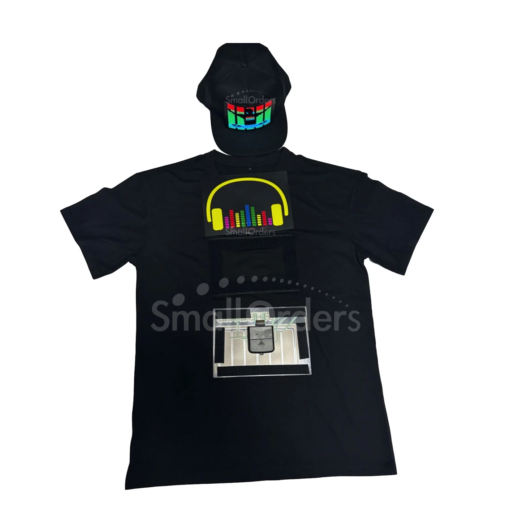 Custom LOGO promotional party supplies LED EL electronic light up Cap T shirt