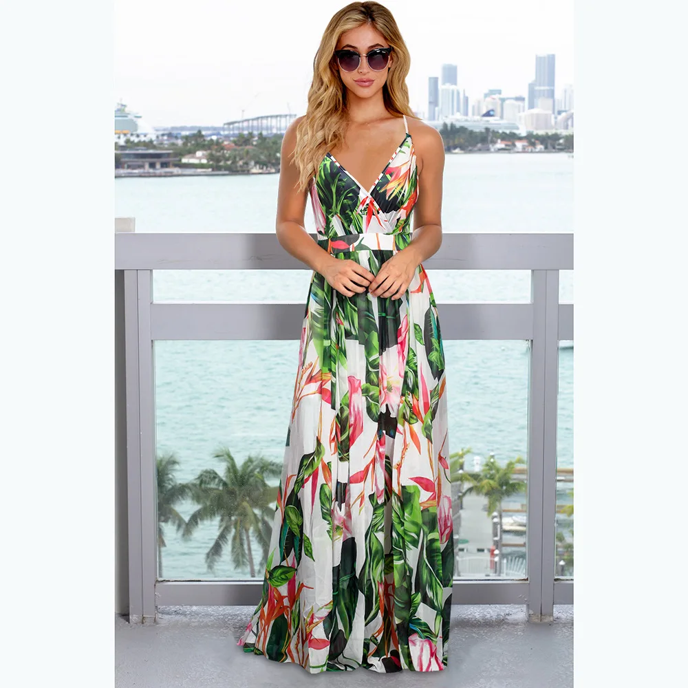 white christmas dresses Martinique Coral Floral Maxi Dress