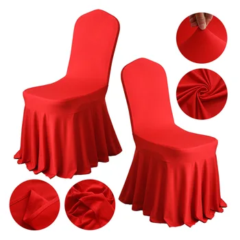 Wholesale Cheap Pleated Skirt Chair Cover Elastic Chair Cover for Hotel General Wedding Banquet
