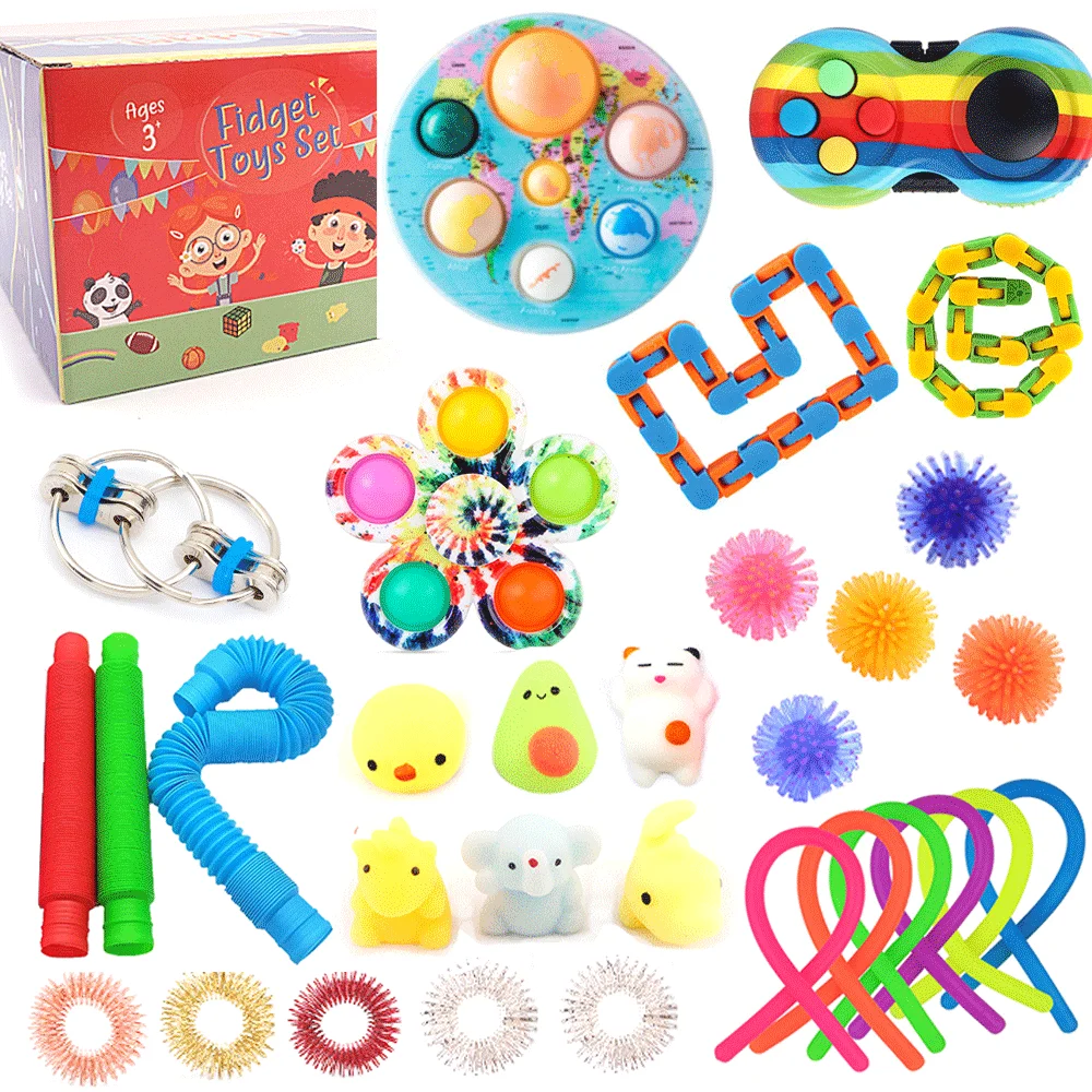 JYTZ0092 Large Bubble Stress Relief Fidget Toys Advent Calendar Keychain  Pack Heart Adult Phone Case Fidget Toys