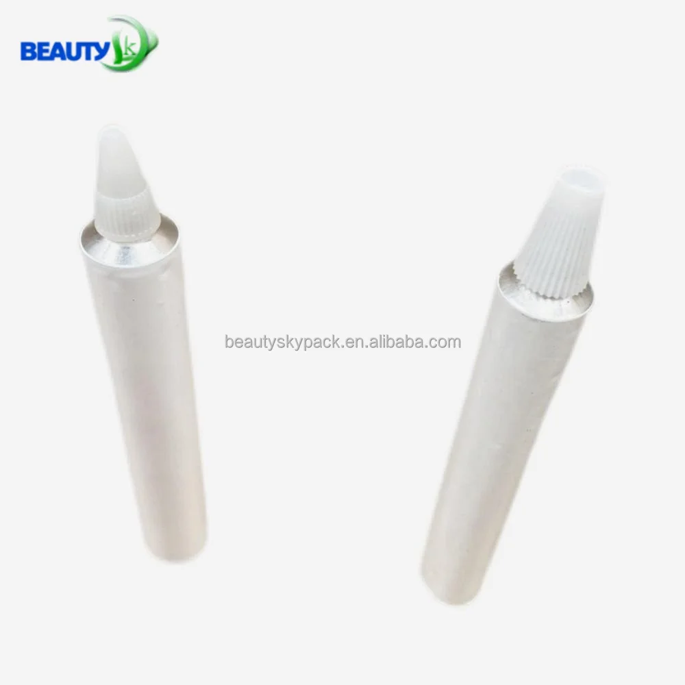 Stock 5ml  High Quality White Plain Eye Ointment Pharmaceutical  Long Nozzle Aluminium Collapsible Tube