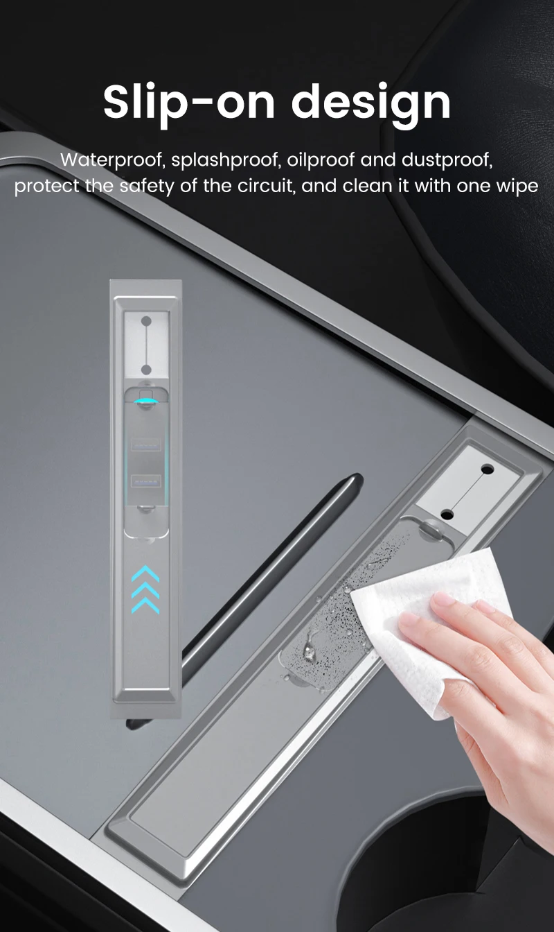 2 USB Fast Charge with Cable Adapter for Tesla USB Hub Model 3/Y Docking Station for Tesla Interior Accessories