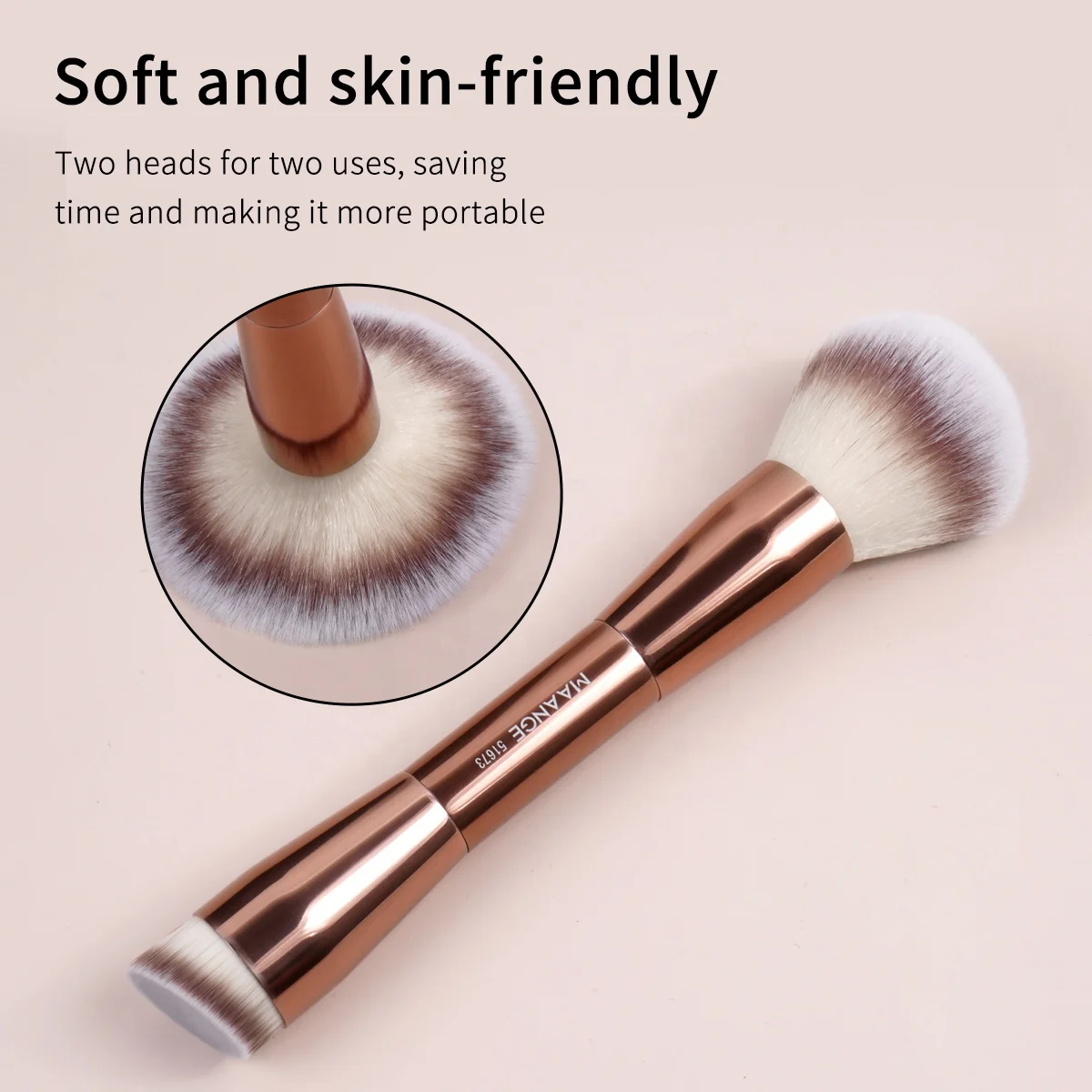 MAANGE Fluffy Powder Foundation Brush Double Ended Make up Brush 7 Pcs Professional Makeup Brushes Set