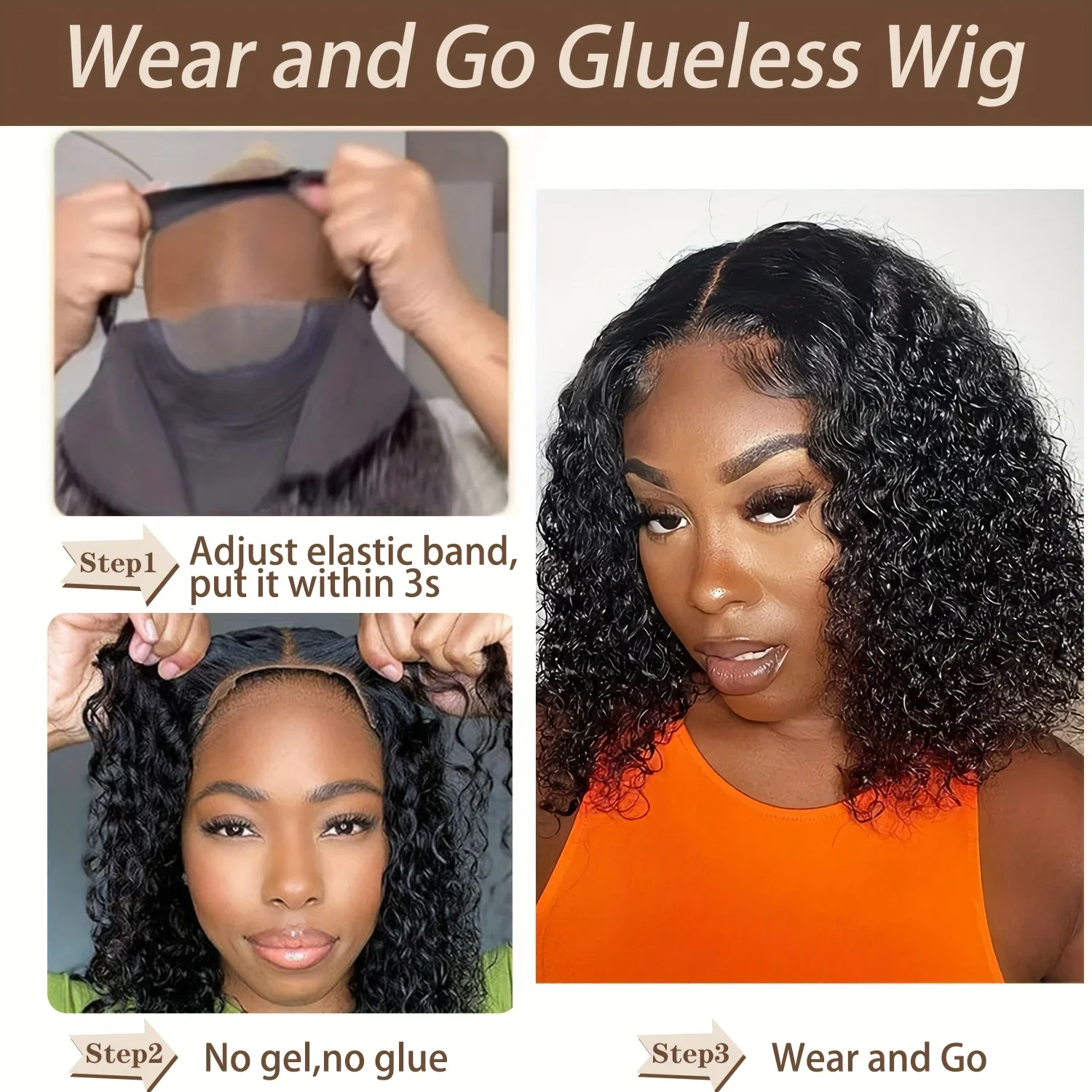 Wear and Go Glueless Human Hair Deep Wave Bob Wig Pre Cut 6x4 Lace Front Wigs for Beginners_voghion.com