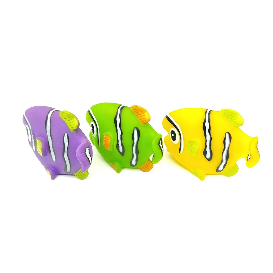 Floating Pink Striped Fish Squirter Clown Fish Toys Cartoon Pvc Bathing Toys for Toddlers