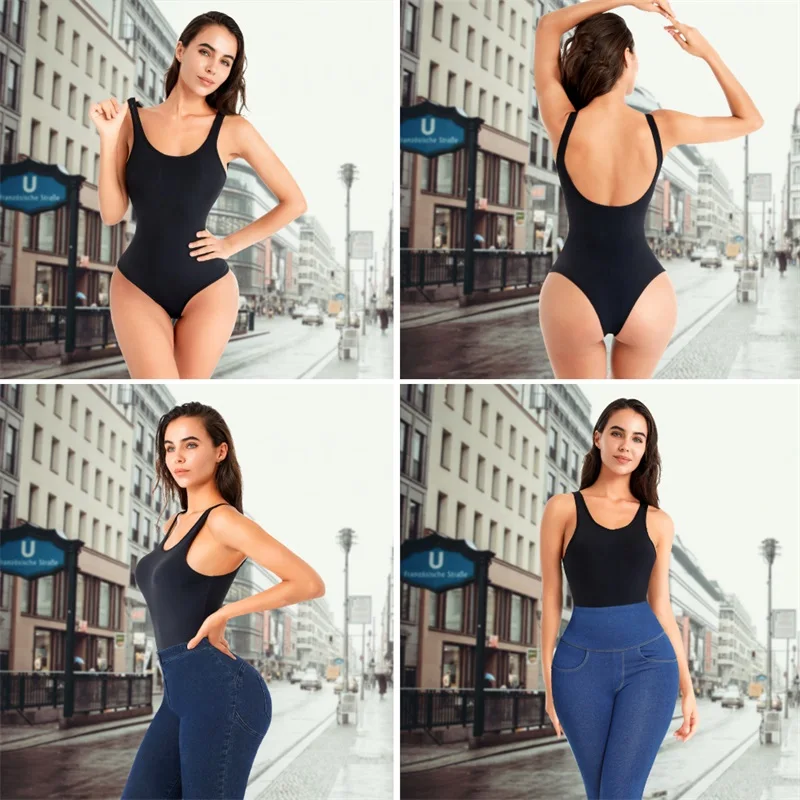 Custom Plus Size Women Full Body Backless Tummy Control Panty Seamless High Waist Trainer Shaper Thong Bodysuit Shapewear manufacture