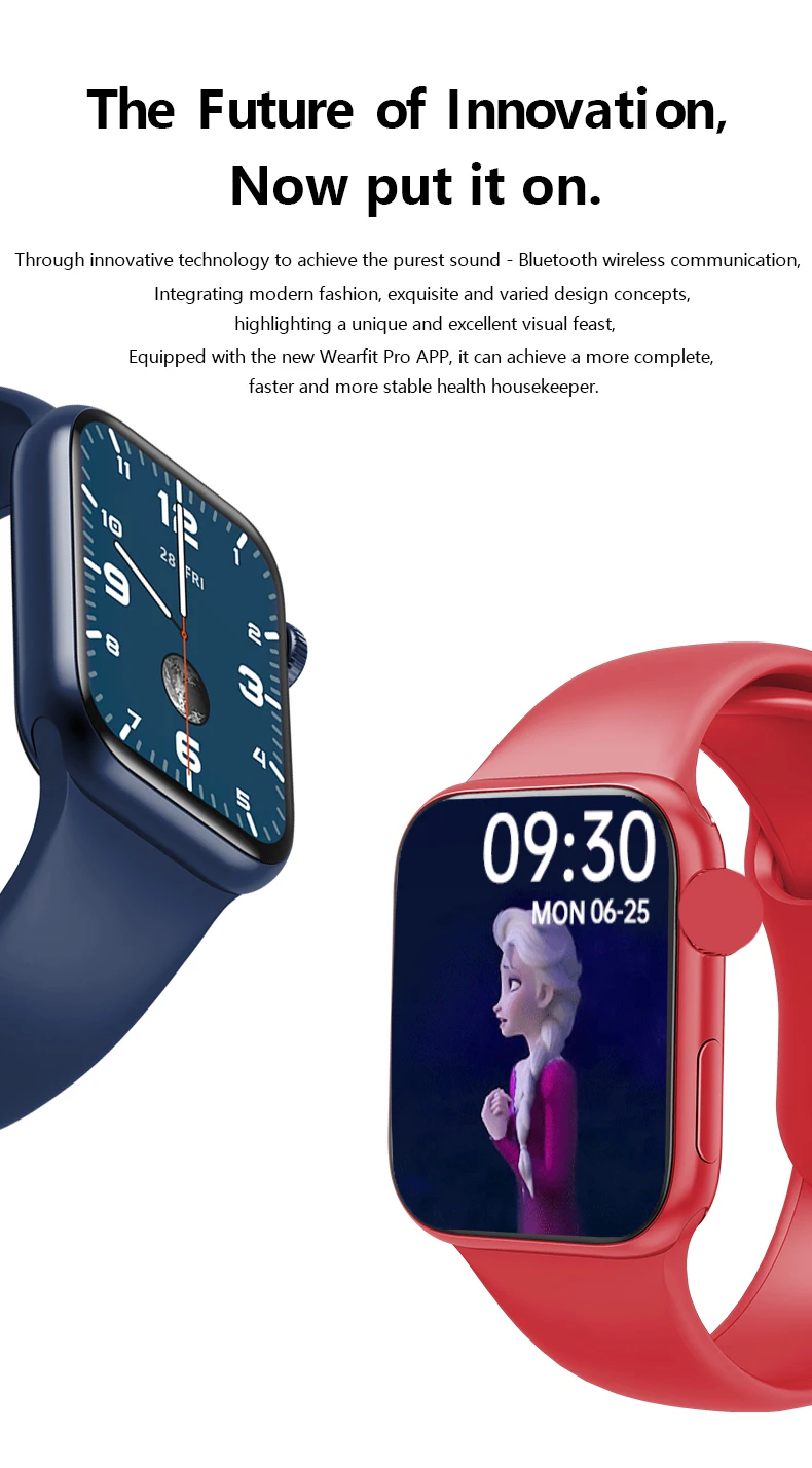 
Смарт-часы I12, 1,69 дюйма, водостойкие, с фитнес-трекером 