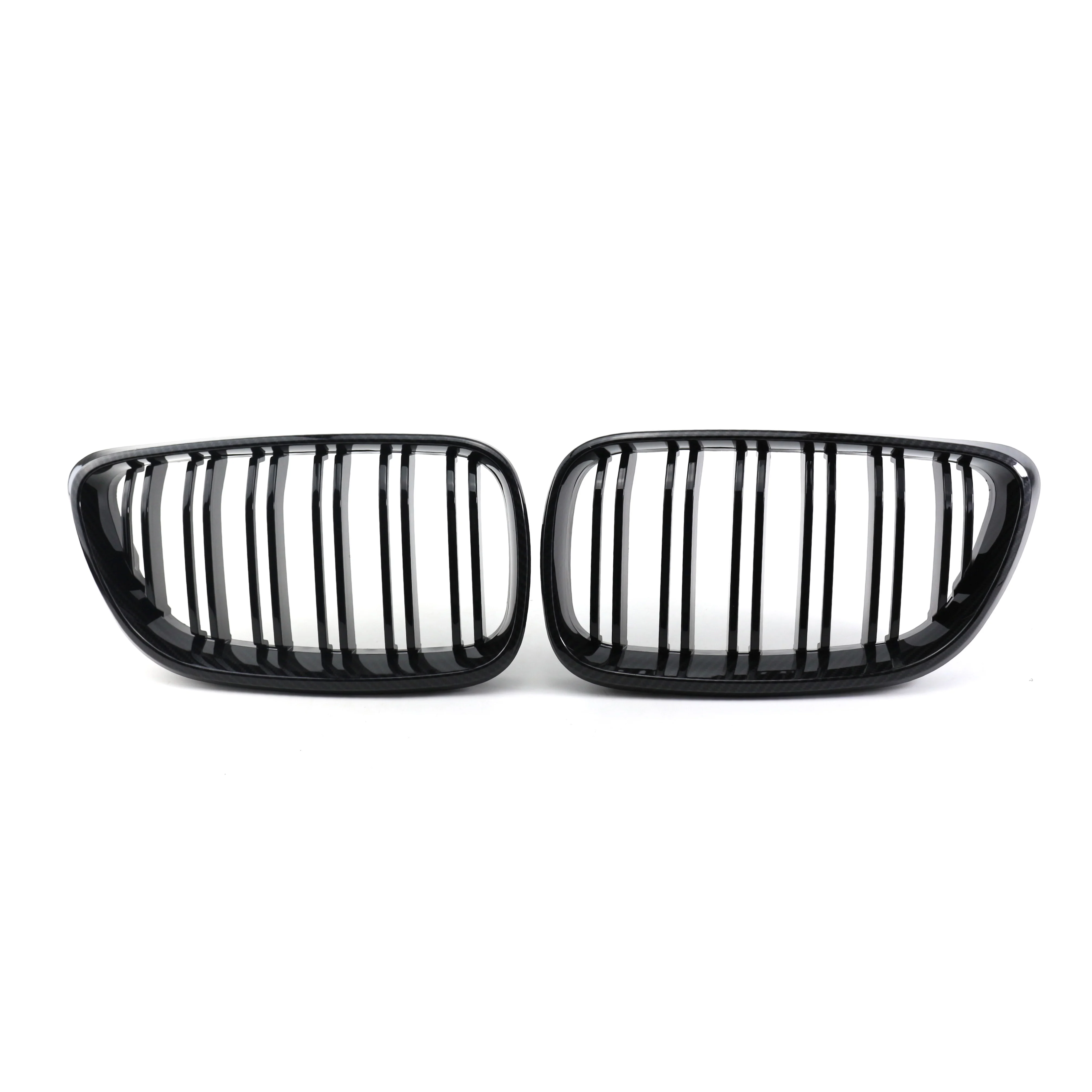 Double Slat Carbon Fiber Front Bumper Center Grill Grille For Bmw 2 ...