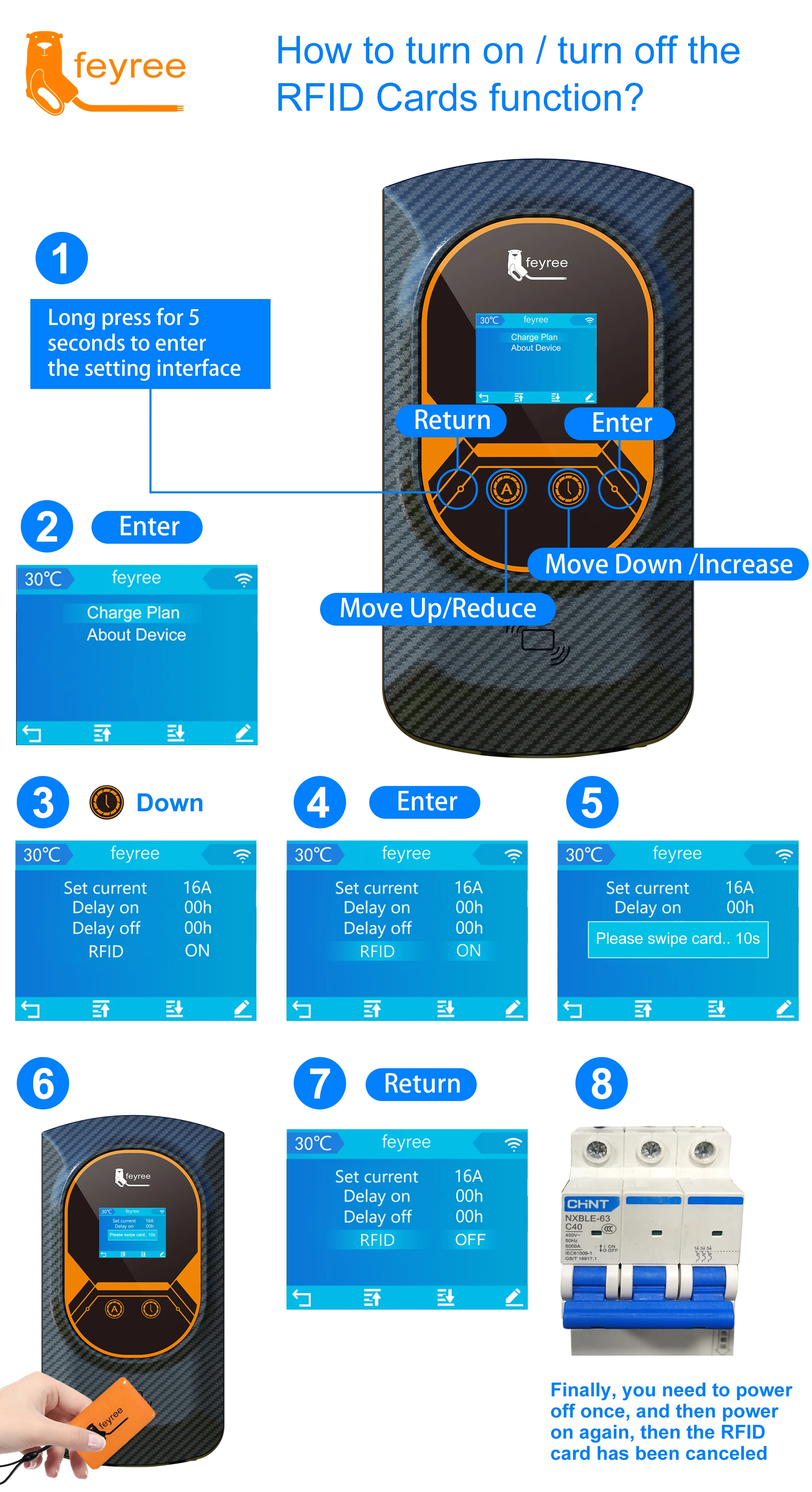 Type2 IEC62196-2 32A 22KW EV Charger Charging Station EVSE with RFID Cards  WiFi Monitoring App Remote Control Wallbox