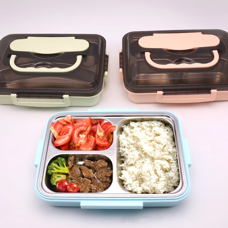 New Design 1200ml 4 Compartment Stainless Steel Thermal Insulated School Tiffin Bento Lunch Box With Soup Bowl for Kids
