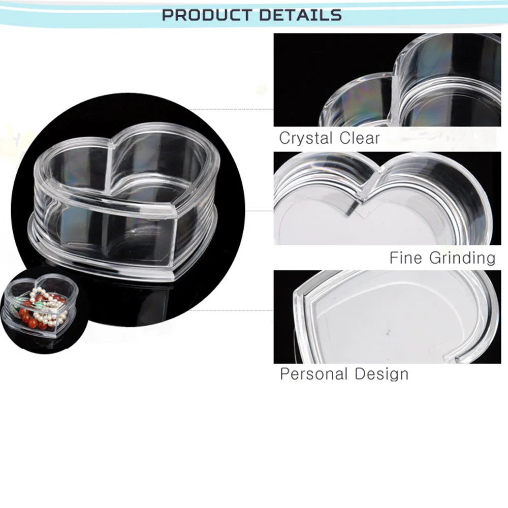Cross Border Transparent Love Shaped Desktop Miscellaneous Jewelry Display Storage Makeup Organizers