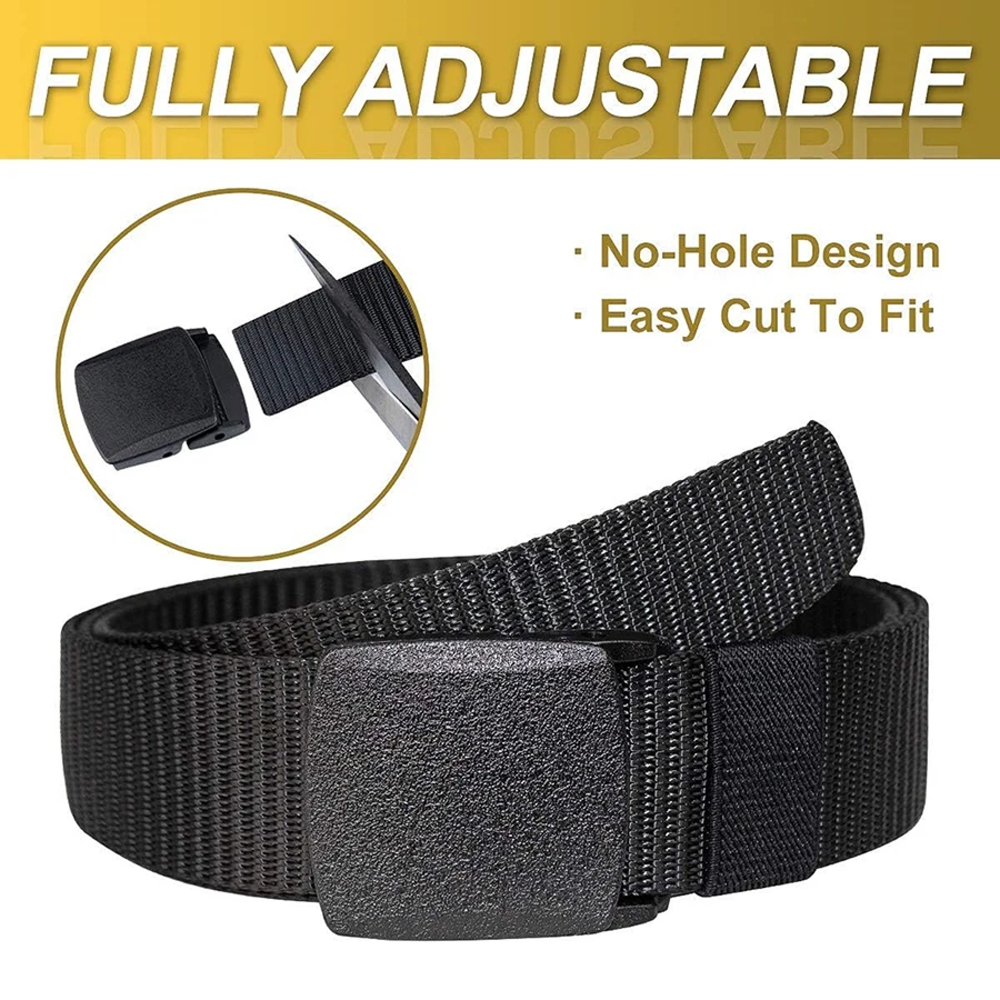 Outdoor Nylon Multifunctional Belts Men Tactical Belt Adjustable Slide Plastic Buckle Web Canvas Belt