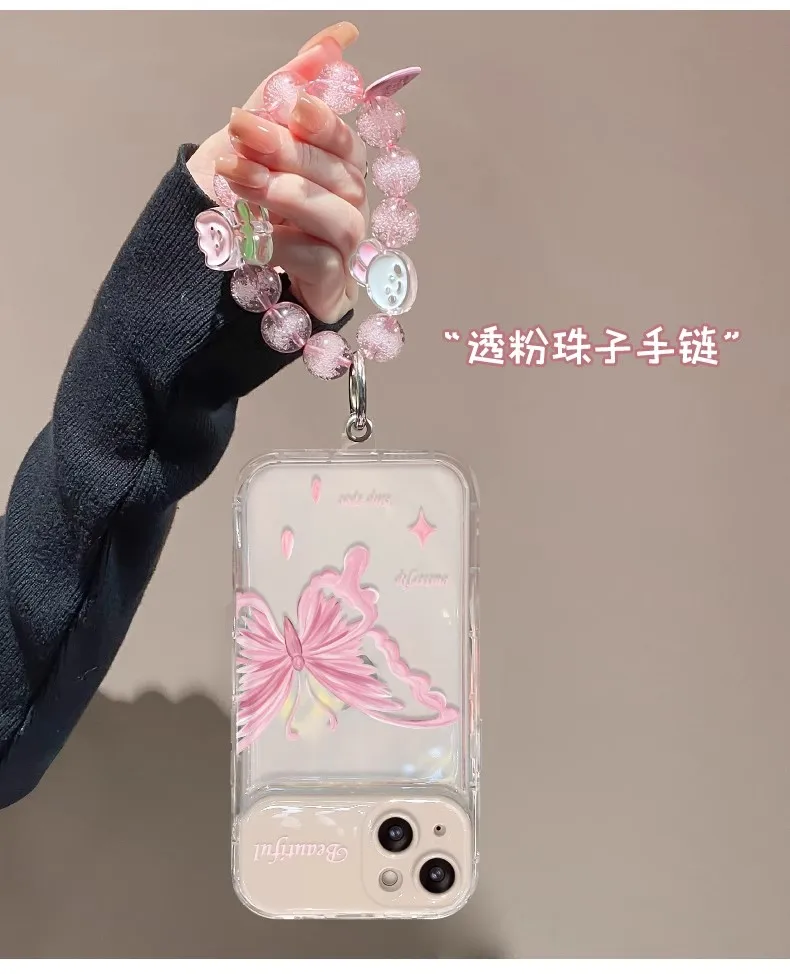 Chain Butterfly Butterfly Print Phone Case Pink Line Butterfly