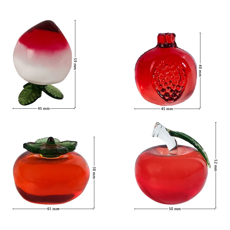 product jy factory wholesale creative crystal fruit red apple crystal home office tabletop centerpiece ornaments decoration-3