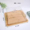 Plateau carré en bambou/bois avec poignée, 33,5*30*12,5CM