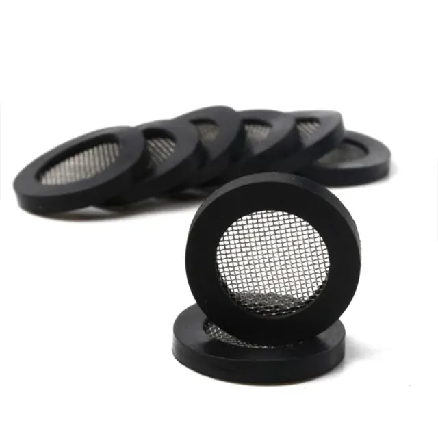 304 Stainless Steel Mesh Disc Silicone Gasket / Silicone Ring Filter Screen Piece Hose Connector