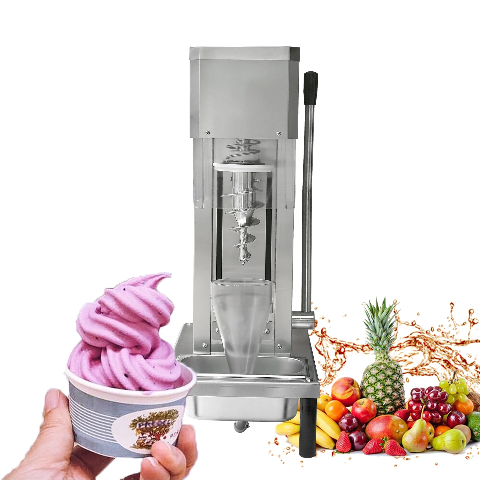 Auto Swirl Fruits Ice Cream Machine Auto Swirl Frozen Yogurt Ice Cream Mixer  Real Fruit Swirl