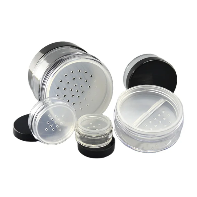 Wholesale 10 ml 20 ml 30 ml frosted plastic cosmetic packaging rotating sifter loose powder jar