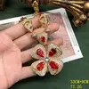 Gold red four-leaf clover necklace*199