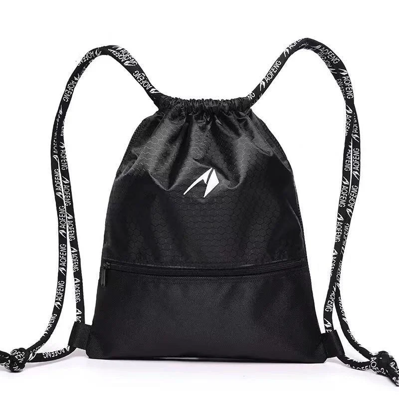 Wholesale Custom Logo Polyester Nylon Drawstring Backpack Bulk Hiking Sport Gym Yoga String