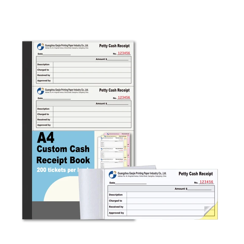 Индивидуальная печать формата A4 деловой тройной NCR карбоновый бумажный счёт-фактура билетов брошюра для мелких чеков наличных книжка с перфорацией