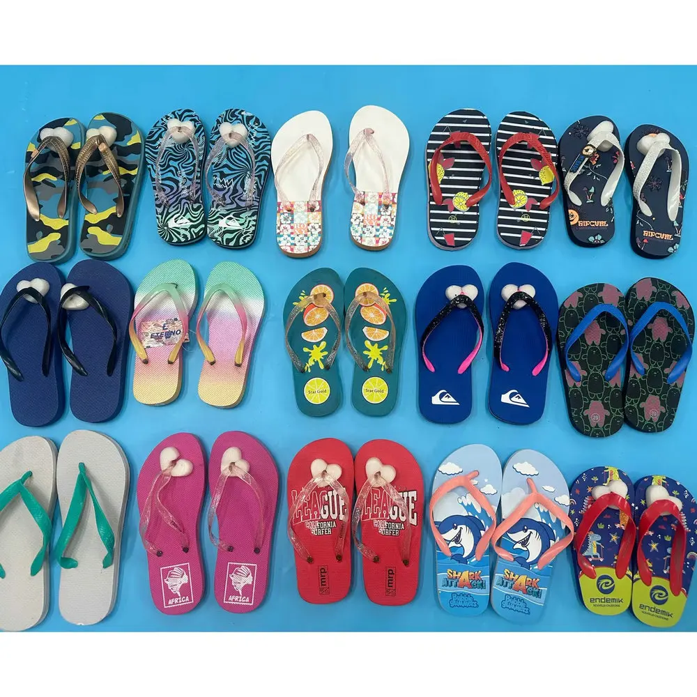 Dollars Model FLX008 Size 24-35 PVC Material Colorful Kids Flip-flops  Baby Sandals Vietnam Slippers With Cartoon Prints