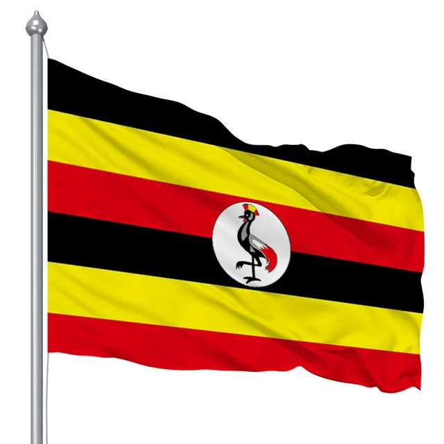 Factory Hot Selling Customized Logo Uganda Flag Polyester Flag