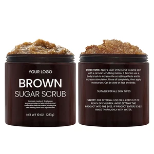 Private Label Brown Sugar Vitamin E Face Body Scrub Hydrating Polish for All Skin Types Exfoliates Nourishes Green Tea Glycerin